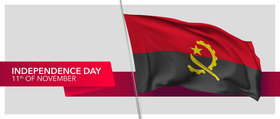 Angola independence day vector banner, greeting card.