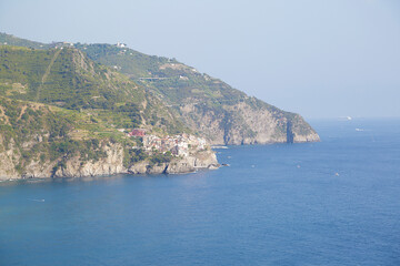 View of the Cinque Terre National Park, Liguria, Italy, Europe.