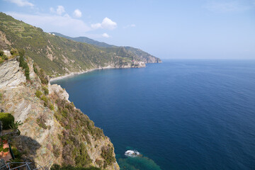 View of the Cinque Terre National Park, Liguria, Italy, Europe