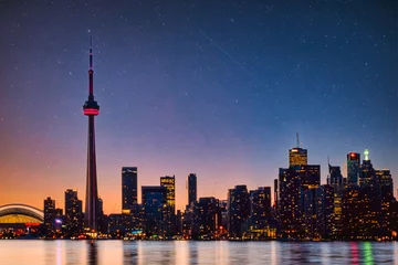 Wandcirkels aluminium Toronto city skyline at night, Canada © TOimages