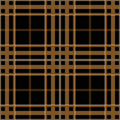 Seamless tartan plaid pattern in Black and Orange Color.