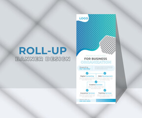 Business Roll Up, Modern abstract brochure background, Standee Design. Banner Template, Creative Vector roll up banner design.