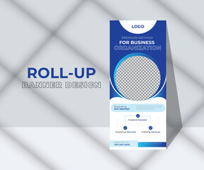 Creative Vector roll up banner design, Business Roll Up, Modern abstract brochure background, Standee Design. Banner Template.