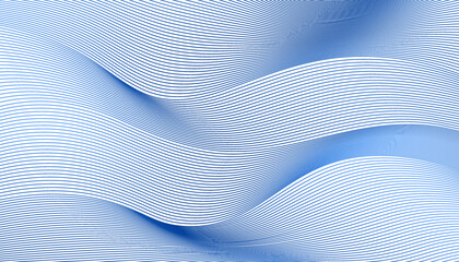 Naklejka na ściany i meble Wave textured blue background. Abstract modern sea waves and lines pattern template. Vector stripes illustration.