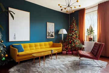 modern living room christmas