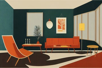modern living room at christmas