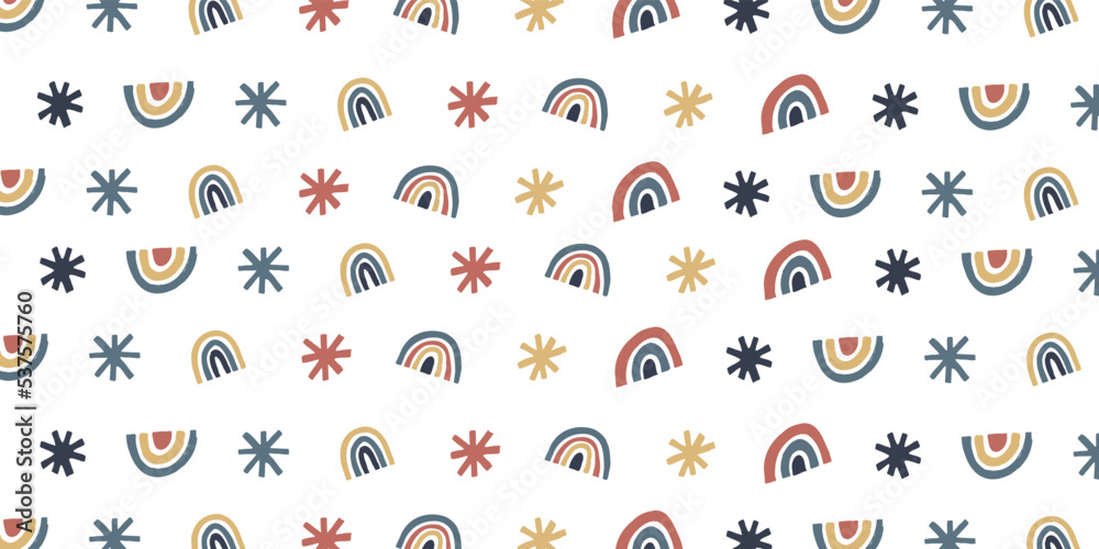 Aufkleber Abstract boho shape pattern background. rough hand drawn illustration for design element