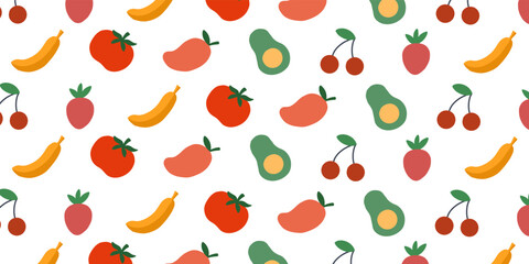 Tropical fruit pattern illustration in cute and simple for background design