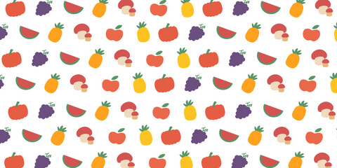 Tropical fruit pattern illustration in cute and simple for background design