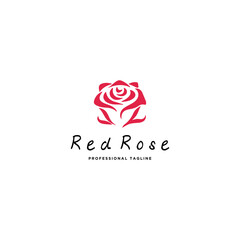 rose logo flower vector icon illustration design template
