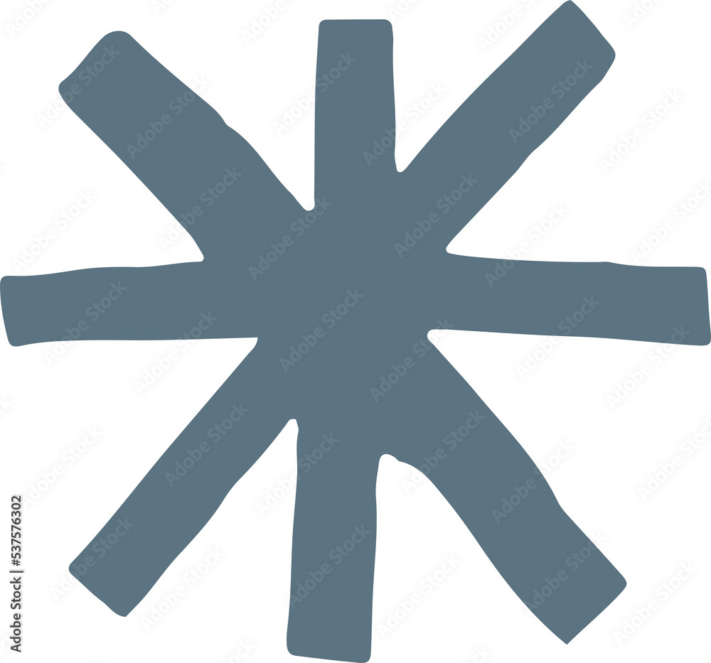 Aufkleber boho star shape in rough outline hand drawn illustration for design element.