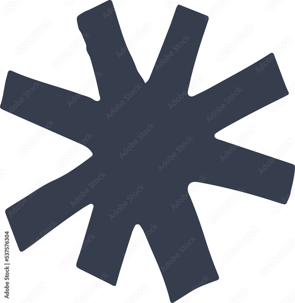 Aufkleber boho star shape in rough outline hand drawn illustration for design element.