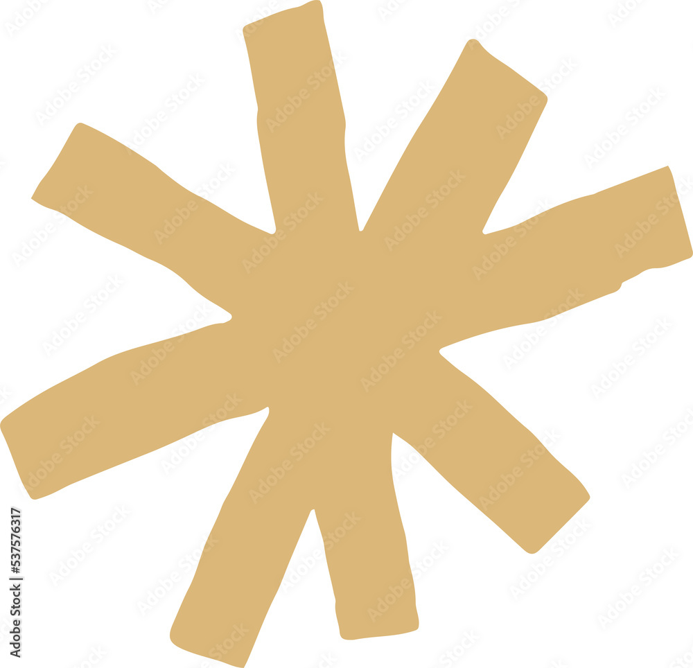 Aufkleber boho star shape in rough outline hand drawn illustration for design element.