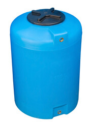 Blue plastic water and liquids barrel storage industrial contain