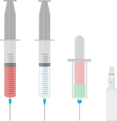 big set different types of syringes