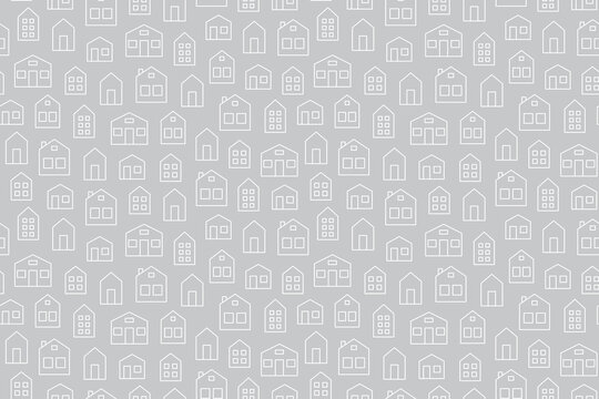 real estate seamless pattern with different house icons- vector illustration