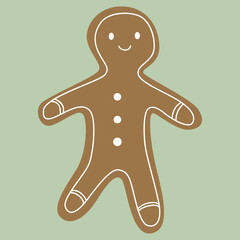 Ginger cookie biscuit man Christmas symbol. 