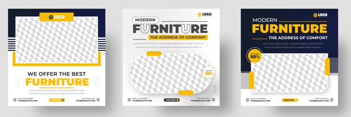 Modern Furniture promotion Social Media  post banner Design . big sale furniture social media post banner. furniture banner design layout. web banner.