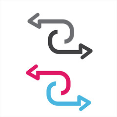 Two arrows in different directions, icon, vector.