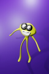 Obraz premium qute yellow icon in 3d rendering