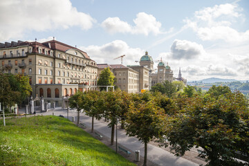 Fototapeta na wymiar Bern capital city of Switzerland, European Old Town
