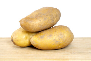 heap of raw potatos, isolated