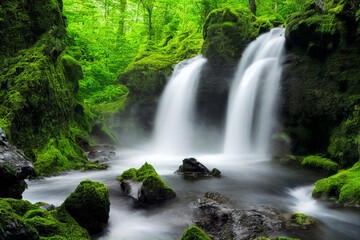 Obraz premium waterfall in the forest