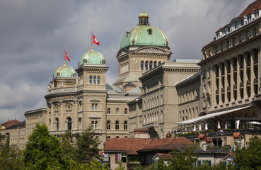 Fototapeta na wymiar Swiss Parliament building Bundeshaus. Bern, Switzerland, Europe