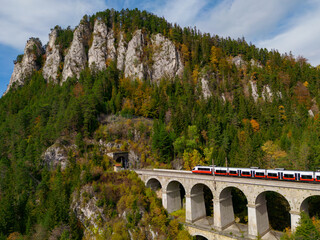 Die Semmeringbahn und 20-Schilling-Blick von oben