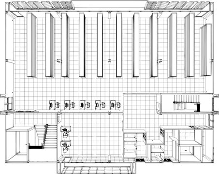 3D illustration of building project