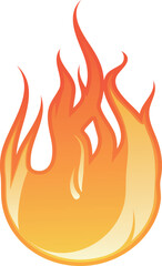 Cartoon fire icon. Hot flame. Burning heat