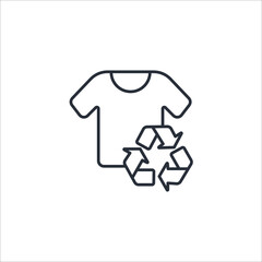 recycling clothing thin line icons. Vector illustration isolated on white. Editable stroke