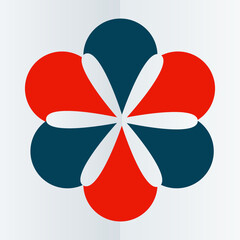 art illustration design icon logo type vector symbol template of flower radial circle round concept modern style