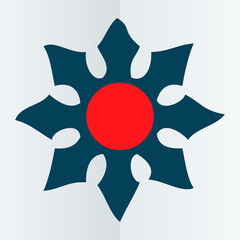 art illustration design icon logo type vector symbol template of flower radial circle round concept modern style