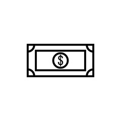 Dollar money line icon