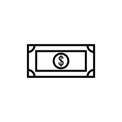 Dollar money line icon