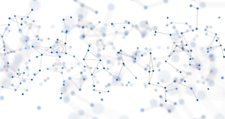 Abstract network of physical devices on the Internet using a network connection with statistics numbers 3d illustration