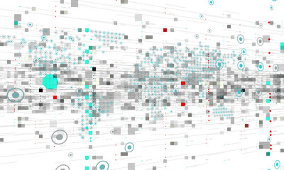 Obraz premium sphere network structure - abstract design connection design