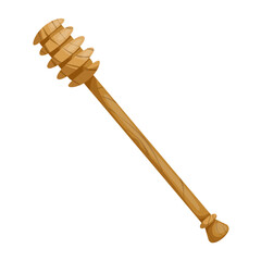 Wooden spoon-spindle .Cartoon vector graphics.