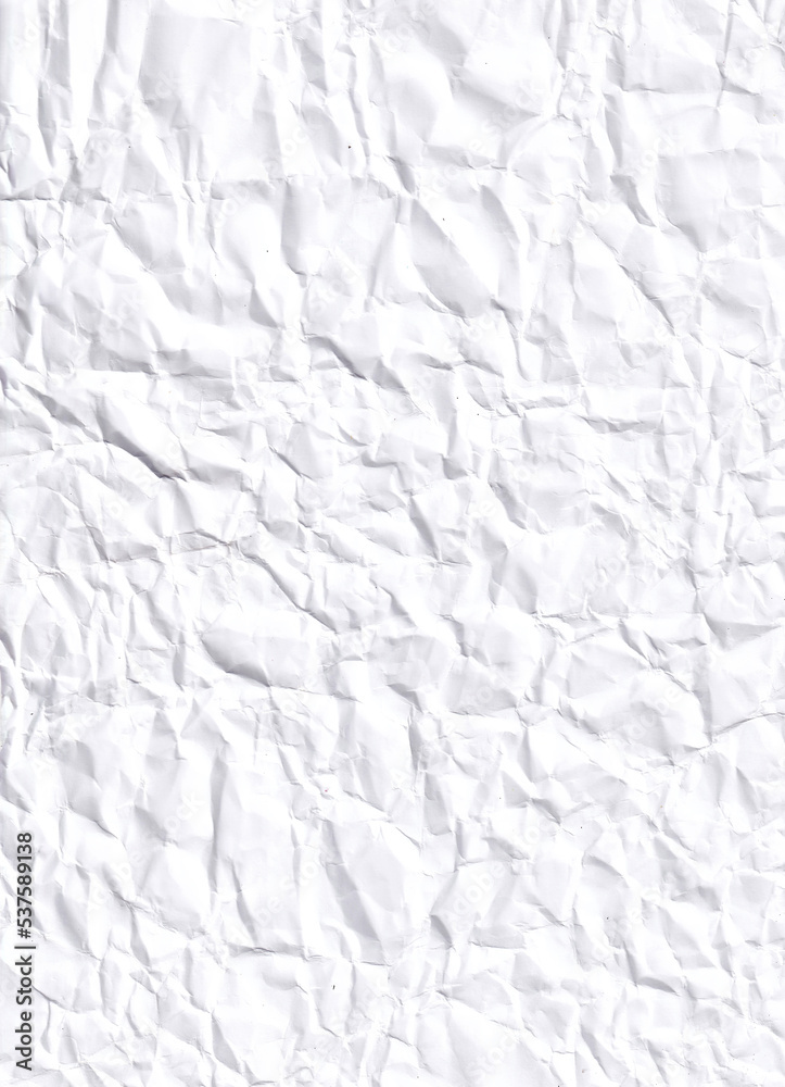 Poster blank white glued paper for poster texture overlay. crumpled and wrinkled pattern for background. co