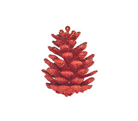 Naklejka na ściany i meble Christmas tree toy red cone isolated