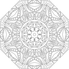 Hand drawn zentangle circular ornament for coloring page.