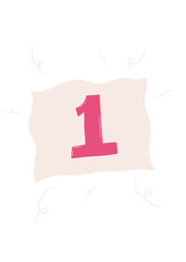 Transparent number one winning participant badge