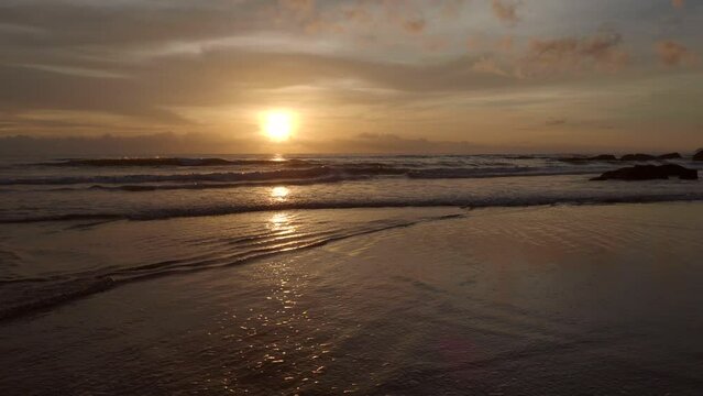 Amazing beach sunset above Indian ocean in Goa, video 4k resolution
