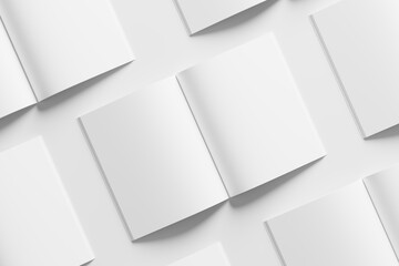 US Letter Size Magazine Brochure 3D Rendering White Blank Mockup