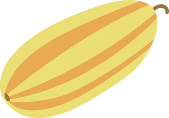 Melon icon. Striped ripe fruit in hand drawn style