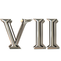 Gold Roman numerals. number 7