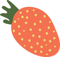 Strawberry icon. red ripe summer berry doodle