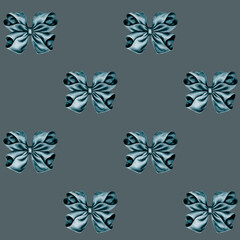Simple elegant watercolor seamless pattern with bows on a colored background for wrapping paper,. gift boxes, background for screensavers. Elements isolated on color background