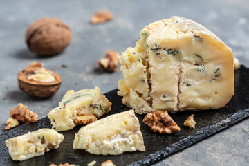blue cheese gorgonzola or dorblu roquefort, with walnuts